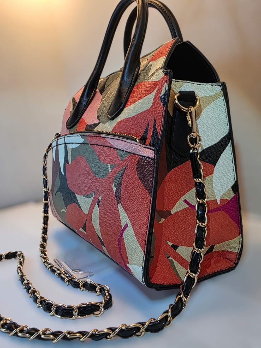 SALE!! Women's Pink Camo Print Top-Handle Bag with Chain Strap by A New Day - Picture 3 of 7